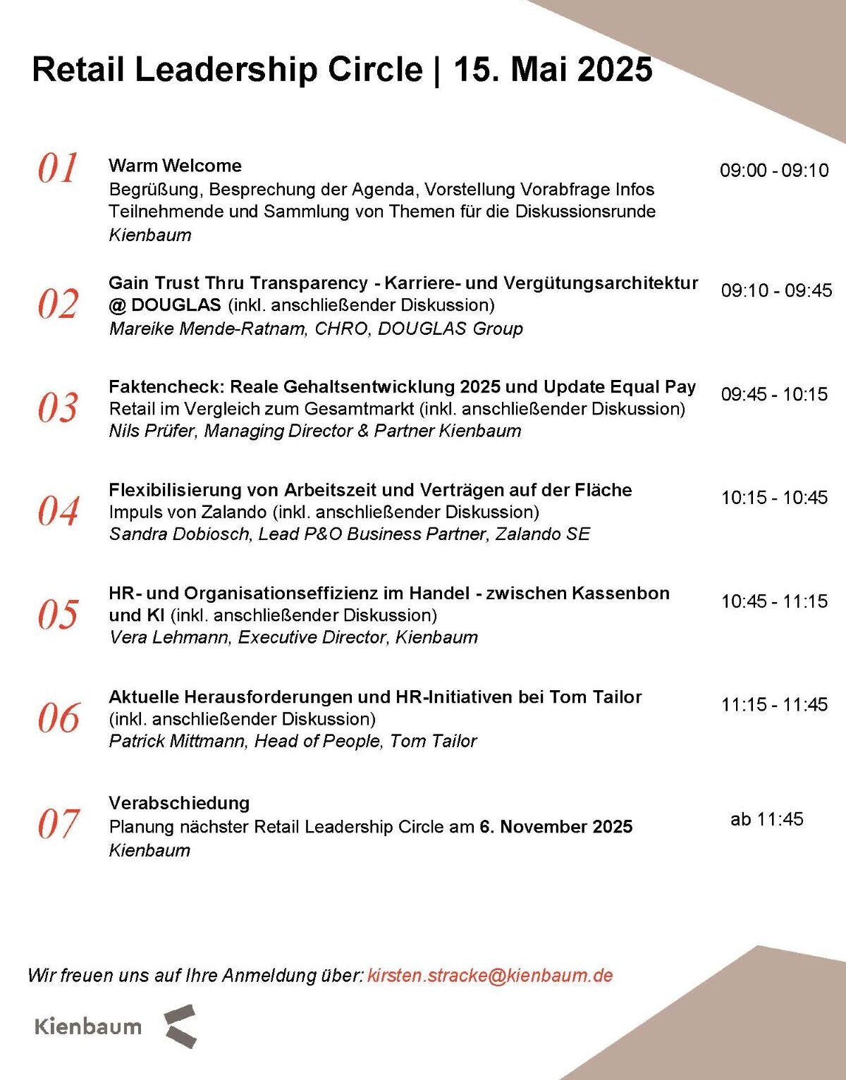2025 05 15 Agenda Retail Leadership Circle Q2 2025